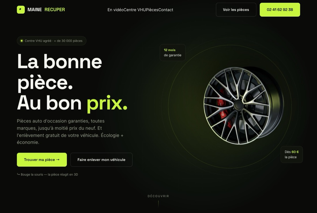 Maine Récuper, site construit par Studio FLF
